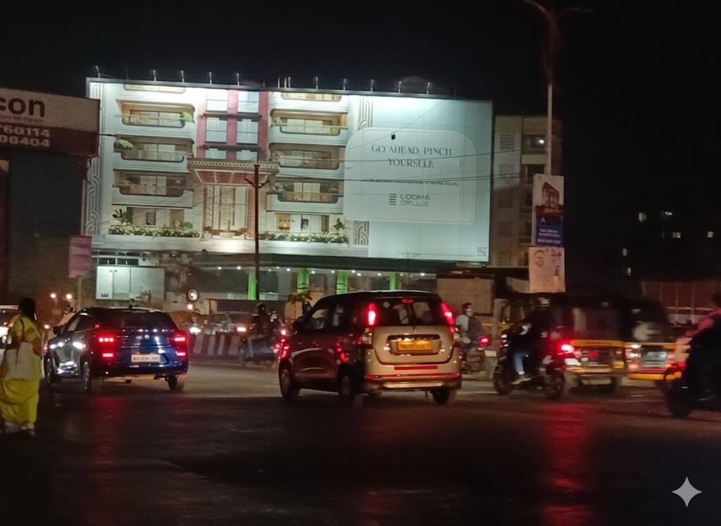 MediaWisse outdoor hoarding at Shilphata Circle Facing Vashi