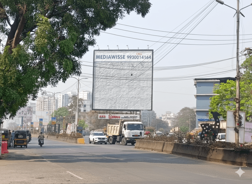 Before photo of a MediaWisse hoarding site prior to renovation in Mumbai Suburbs