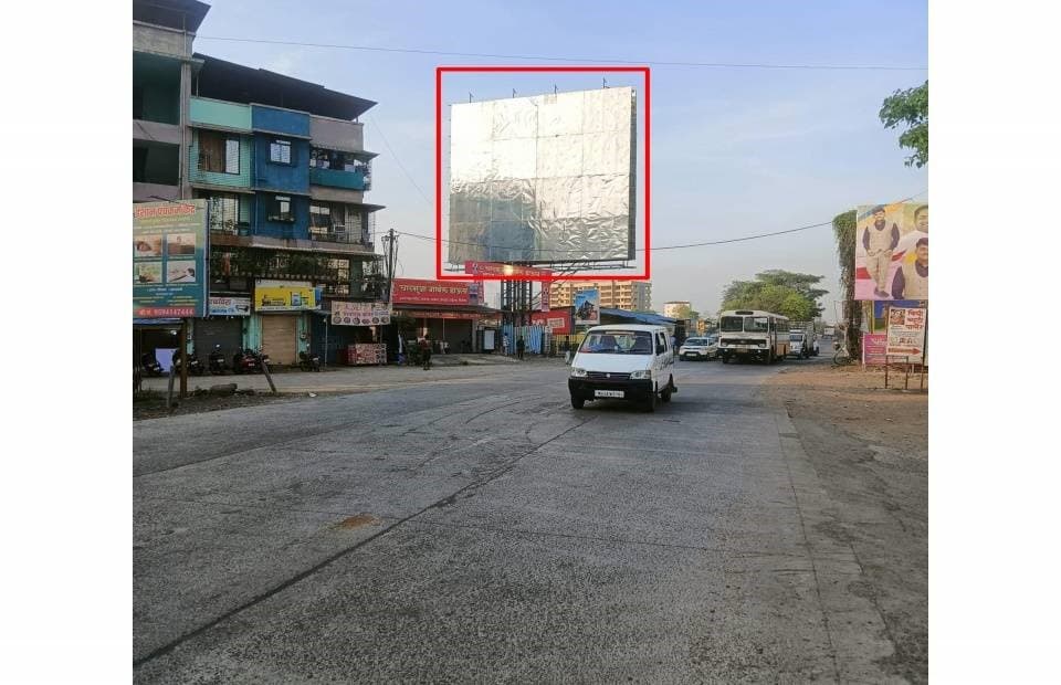 MediaWisse outdoor hoarding at Opposite Kohinoor Uptown Bapgaon Facing BPCL Petrol Pump: MediaWisse-operated board at Opposite Kohinoor Uptown Bapgaon in Kalyan, facing BPCL Petrol Pump (photo 1)