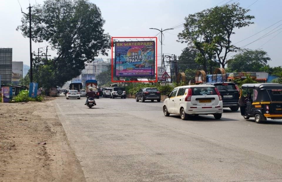MediaWisse outdoor hoarding at Near Kokan King Hotel Marathon Project Entrance Facing Kalyan: MediaWisse-operated board at Near Kokan King Hotel Marathon Project Entrance in Kalyan-Shil Road, facing Kalyan (photo 1)