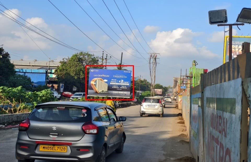 MediaWisse outdoor hoarding at Opposite Classik Hotel Facing Vashi Towards Kalyan - Location 2: MediaWisse-operated board at Opposite Classik Hotel in Kalyan-Shil Road, facing Vashi Towards Kalyan - Location 2 (photo 1)