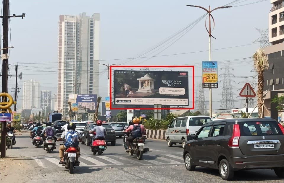 MediaWisse outdoor hoarding at Toyota Showroom, Near Arihant Project Facing Kalyan: MediaWisse-operated board at Toyota Showroom, Near Arihant Project in Kalyan-Shil Road, facing Kalyan (photo 1)
