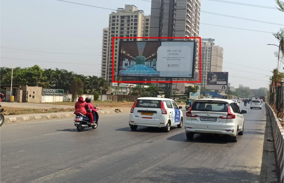 MediaWisse outdoor hoarding at Toyota Showroom, Near Arihant Project Facing Vashi: MediaWisse-operated board at Toyota Showroom, Near Arihant Project in Kalyan-Shil Road, facing Vashi (photo 1)