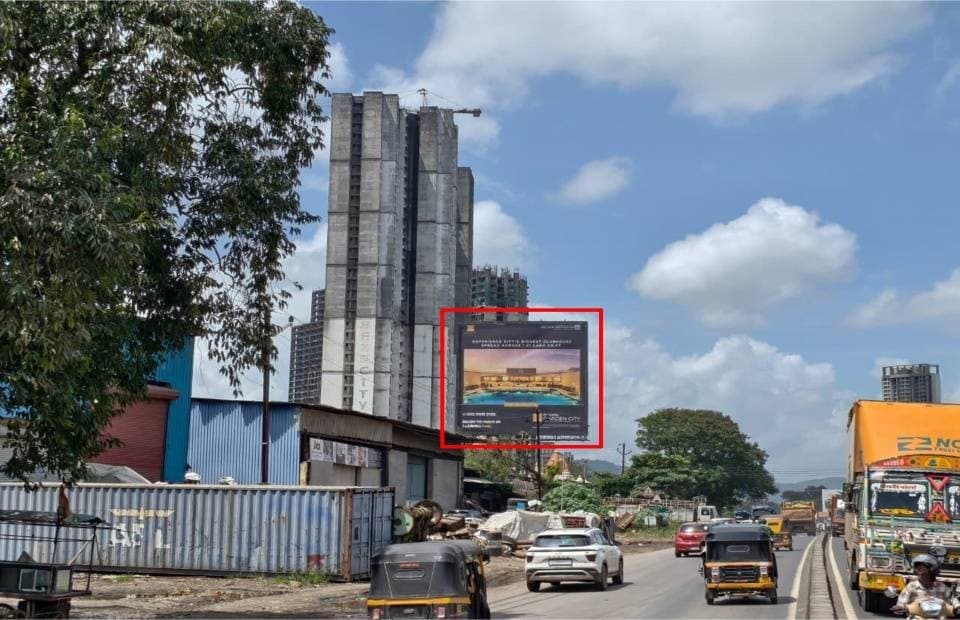 MediaWisse outdoor hoarding at Shiv Mandir Near Rutika Restaurant Facing Panvel: MediaWisse-operated board at Shiv Mandir Near Rutika Restaurant in Taloja, facing Panvel (photo 1)